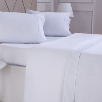JOGO DE CAMA BRODERIE MICROFIBRA 4 PEÇAS QUEEN